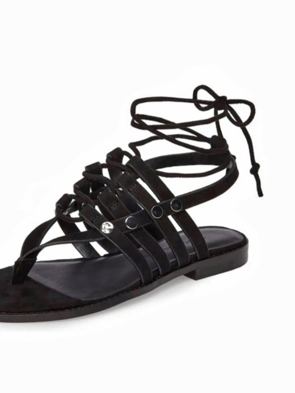 Rebecca Minkoff Black Suede Evonne Gladiator Sandels Sz 7 NIB